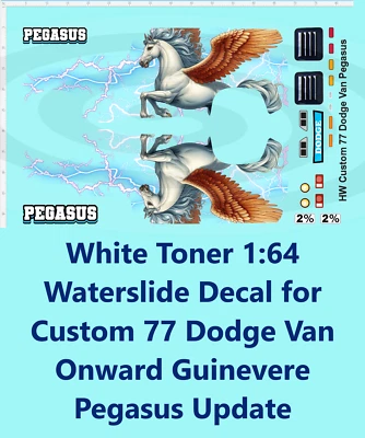 Calcomanía de tóner blanco 1:64 tobogán acuático para Dodge Van Onward Guinevere 77 personalizada Foto 1 de 3
