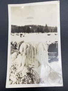 RPPC Kakabeka Falls In Winter Frozen River Ontario Canada - Picture 1 of 4