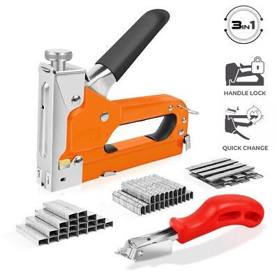 3 in 1 Handtacker Set 3000 Klammern Pro geprüft Profi Tacker für Holz Stoff 2025 - Bild 1 von 4