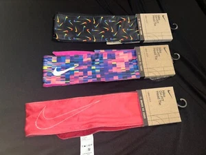 Lot Of 3 Nike DRI-FIT Head Tie Headband Printed Lightweight - Picture 1 of 4