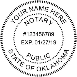 Bundesstaat Oklahoma | maßgeschneiderte runde selbstverfärbte notarielle öffentliche Briefmarke ideal 400R - Bild 1 von 3