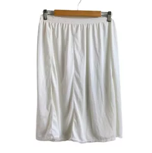 Vintage JCPenney bianco nylon slip pizzo orlo taglia grande lungo - Foto 1 di 4