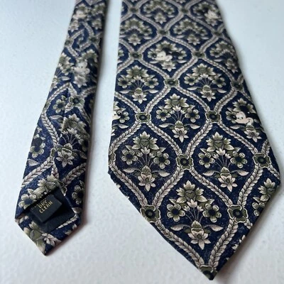 Corbata Disney Mickey Inc Azul Floral Oculta Mickey Mouse 100% Seda Hecha en EE. UU. Foto 1 de 4