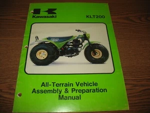 GENUINE KAWASAKI ATV ASSEMBLY AND PREP MANUAL KLT200 A1 99964-0119-01 (K-916) - Picture 1 of 7