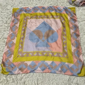 Kate Spade Square Silk Scarf, Color: AMULET Pink , MSRP $88 NWOT 33x34.5 Inch - Picture 1 of 7
