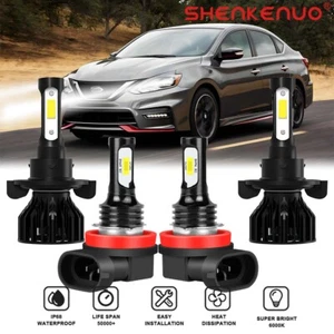 Für 2004-2012 Nissan Sentra LED Scheinwerfer & Nebelscheinwerfer Birnen Kit H11 H9 9005 6000K - Bild 1 von 13