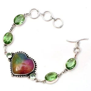 Solar Quartz Gemstone 925 Sterling Silver Handmade Jewelry Bracelet Bracelet - Picture 1 of 6