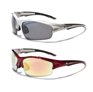 X Loop Sunglasses Mirror Half Frame Wrap Around Sport Baseball Golf Cycling Men. - Picture 1 of 4