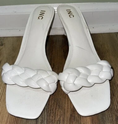 INC Womens Parker Faux Leather Open Toe Slip On Slide Shoes Size 12 M - Image 1 of 4