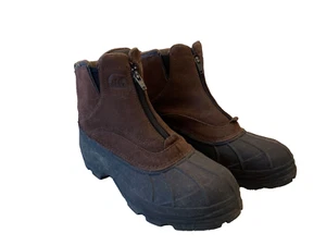 Men's 11 Sorel Coldpac Thinsulate Brown Leather Suede Zip Boots - Picture 1 of 8