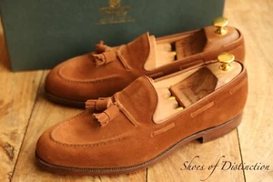 Crockett & Jones Cavendish 2 Brown Suede Shoes Loafers Mens UK 8.5 US 9.5 New - Picture 1 of 11