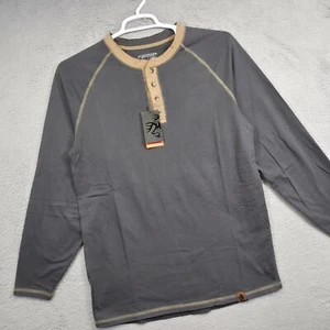 Legendary Whitetails Shirt Mens M Gray Recluse Raglan Henley Outdoor Cabincore - Picture 1 of 15