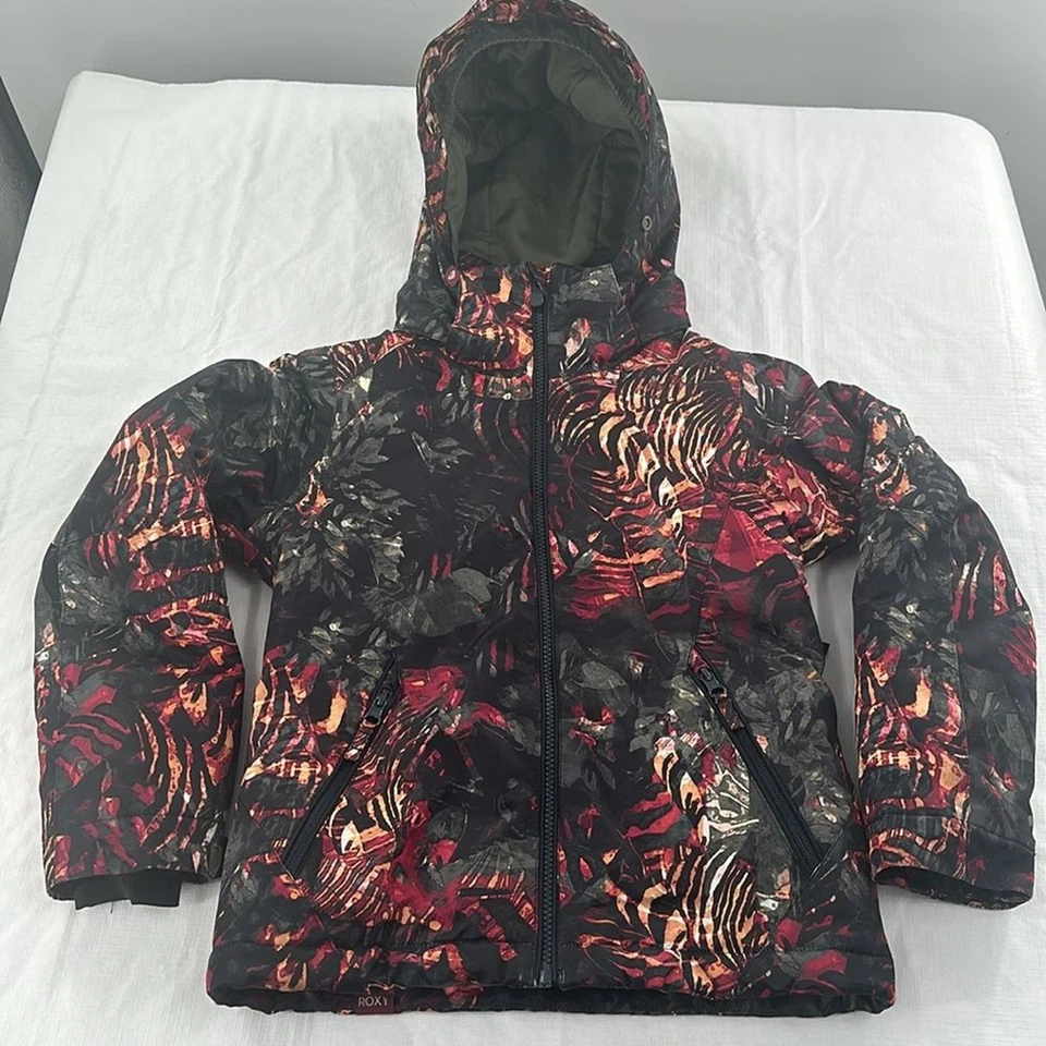 Roxy Coat Girls 8 Small Black Green Ski Snowboard Winter Hood Vents - Image 1 of 4