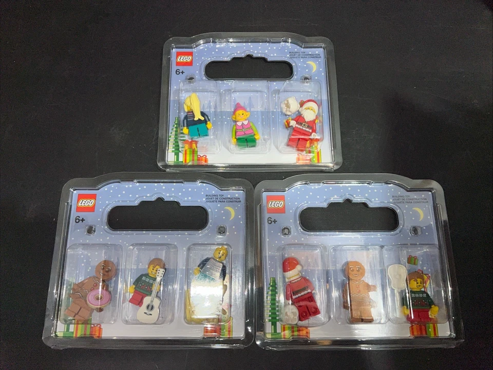 Lego Holiday Christmas Gingerbread, Santa, Elf, Kids Minifigures Lot Of 9. - Image 1 of 4