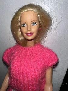 OOAK Vintage Lot Of 4 Handmade Knit Barbie Doll Clothing! Barbie Doll Included - Bild 1 von 12