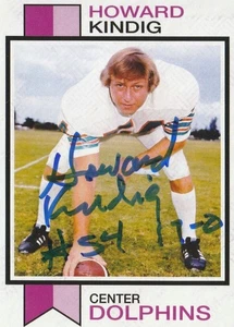 SB VII CHAMPION 17-0 MIAMI DOLPHINS CENTER HOWARD KINDIG SIGNED CUSTOM CARD RARE - Picture 1 of 2