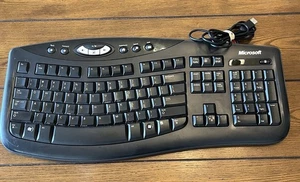 Microsoft Comfort Curve Keyboard 2000 v1.0 USB Wired Ergonomic KU-0459 Tested - Picture 1 of 11