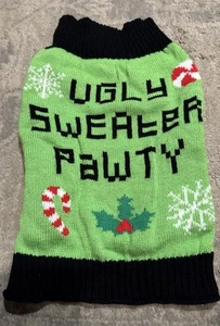 Pet DOG Green Ugly Sweater Pawty SWEATER Size Large Christmas Clothes - Picture 1 of 3