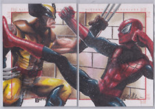 Glebe Wolverine Spider Man Marvel Greatest Battles 2 Card Sketch Card