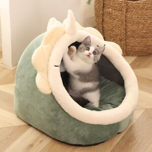 UK Pets Cats Dogs House Bed Cave Kitten Igloo Soft Puppy Fleece Cozy Kitten Dome