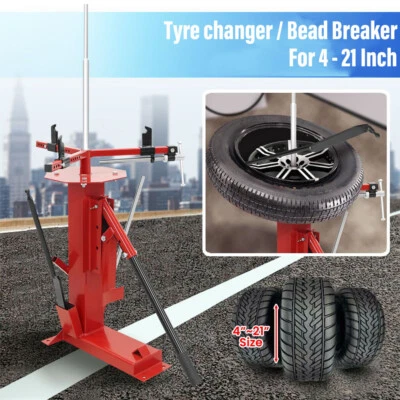 Heavy Duty Manual Motorcycle Tyre changer Tire Bead Breaker for 4-21" Wheels UK - Image 1 of 4