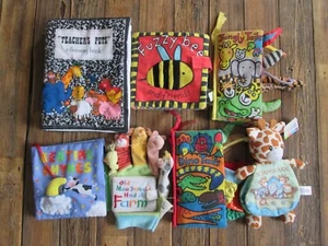 Lot 7 Soft Cloth Book Baby Picture Children's Toddler Babies Little Jellycat - Picture 1 of 1