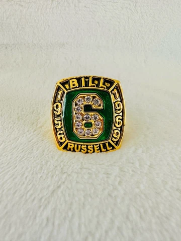 Bill Russell BOSTON CELTICS No. 6 Men's Basketball Hall of Fame Ring, 🇺🇸 SHIP Cover