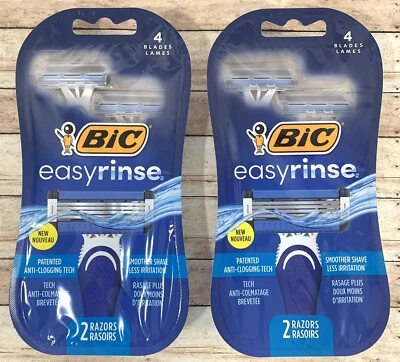 Maquinillas de afeitar BIC EasyRinse anti-obstrucción 4 hojas (2ct por paquete) 2 paquetes 4 maquinillas de afeitar en total Foto 1 de 4
