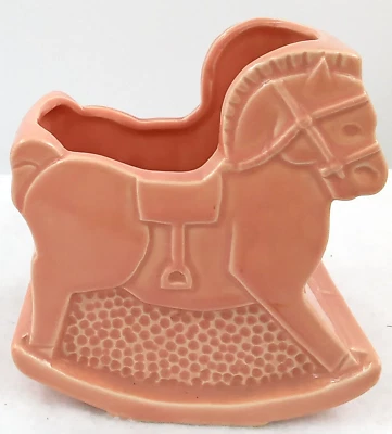 Jarrón Shawnee Cerámica Caballo Mecedor Maceta Rosa Floral Art Deco De Colección 526 EE. UU. Foto 1 de 4