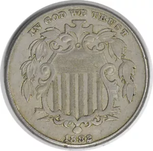 1882 Shield Nickel AU Uncertified #1137 - Picture 1 of 2