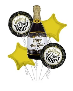 Ramo Globo Feliz Año Nuevo, Globos Año Nuevo (5 Globos) - Imagen 1 de 1