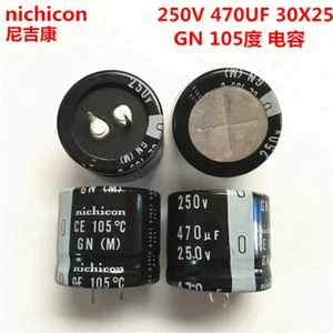 Condensador de PSU Snap-in 2 piezas/10 piezas 470uf 250v Nichicon GG/GN 30x25 mm 250V470uF - Imagen 1 de 3