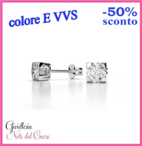 ORECCHINI IN ORO BIANCO CON DIAMANTI NATURALI E VVS 0.60 CARATI CERTIFICATO - Imagen 1 de 4
