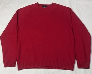 J Crew Sweater Pullover Red Lambswool Men’s M Preppy Heritage - Picture 1 of 5