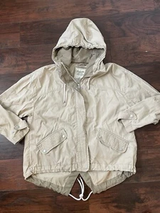 VINTAGE Abercrombie and Fitch Military Jacket Women Large Khaki Y2K 90s - Picture 1 of 6