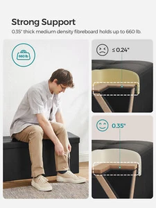 SONGMICS 43 Inches Folding Storage Ottoman Bench Storage Chest-Super Discounts - Picture 1 of 67