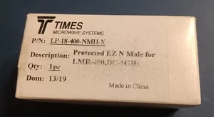 Times Microwave LP-18-400-NM-X LMR-400 lightning arrestor N(M) connector N/R - Zdjęcie 1 z 4