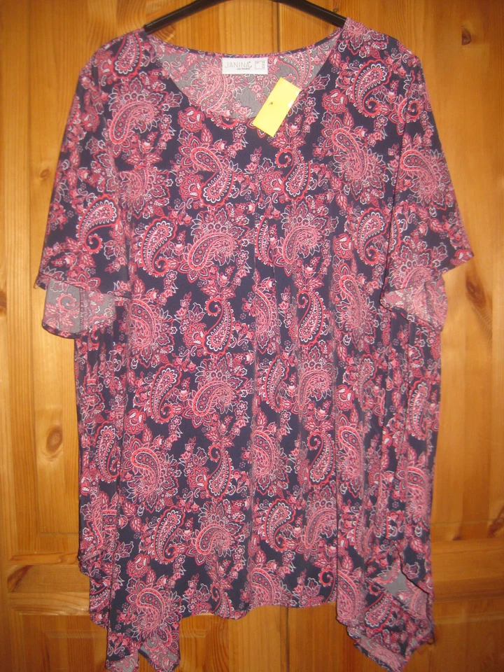 JANINA Damen Tunika Gr.54 bunt Blumenmotive modisch NEU - Bild 1 von 4