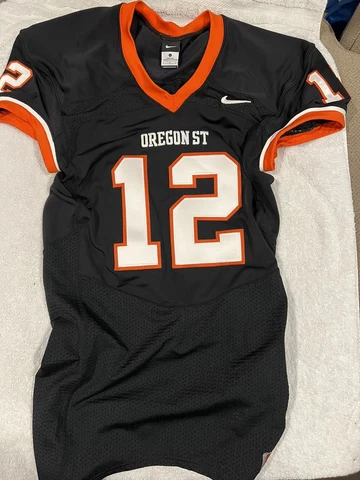 Oregon State Beavers NIKE Football Jersey GAME CUT #12 Embroidered Team Jersey L Cover