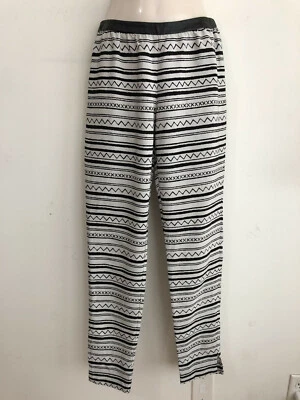 BCBGeneration Pull-Up Lounge Pants Off-White/Bone & Black Size XS - Image 1 of 4