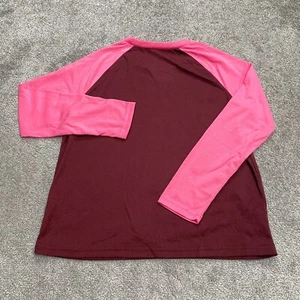 There Abouts "Snooze Mode" Graphic Lounge Shirt Girls Large Red Pink Raglan Top - Picture 1 of 8