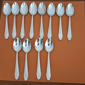 PFEIFFER MANGASIL STAINLESS SET OF 12 RARE DESSERT/ APPETIZER SPOONS GERMANY - Picture 1 of 10