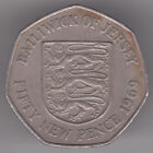 Jersey 50P New Pence 1969 Copper-Nickel Coin - Three Lions On Shield