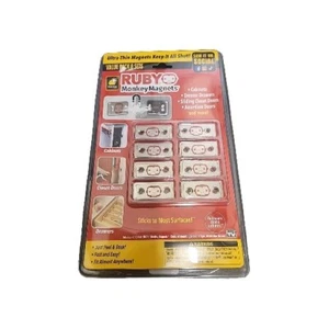 RUBY Monkey Magnets Ultra-Thin Magnetic Plates Keep It All Shut, AS-SEEN-ON-TV - Picture 1 of 11