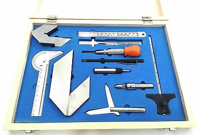 Engineer Starter Tool Kit Hand Machine Tools Automatic Center Punch Protractor • 89.14£