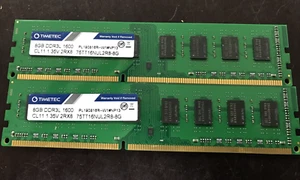 TIMETEC 16GB (2X8GB) 2Rx8 PC3L-12800 DDR3L-1600 DESKTOP RAM - Picture 1 of 2