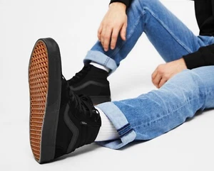 Vans Men Filmore Hi Sk8 Canvas/Suede Comfy Skate Black/Gum Cush Shoe VN0A5KXTGL4 - Picture 1 of 18