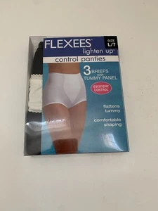 NEW/SEALED FleXees Control Panties Lighten Up Tummy Panel Set of 3/Size 7 - Picture 1 of 2
