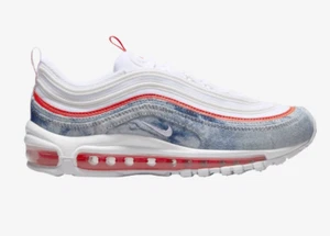 Para mujer Nike Air Max 97 Vacadas Denim Azul Blanco Rojo Tenis DV2180-900 Nuevas - Imagen 1 de 5