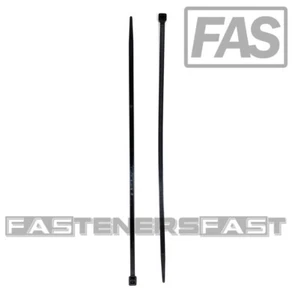 (100) Fascette per Cavi 11" (Larghezza .189) Fascette a Cerniera Alta Resistenza UV 50# Tensione Nero - Foto 1 di 4